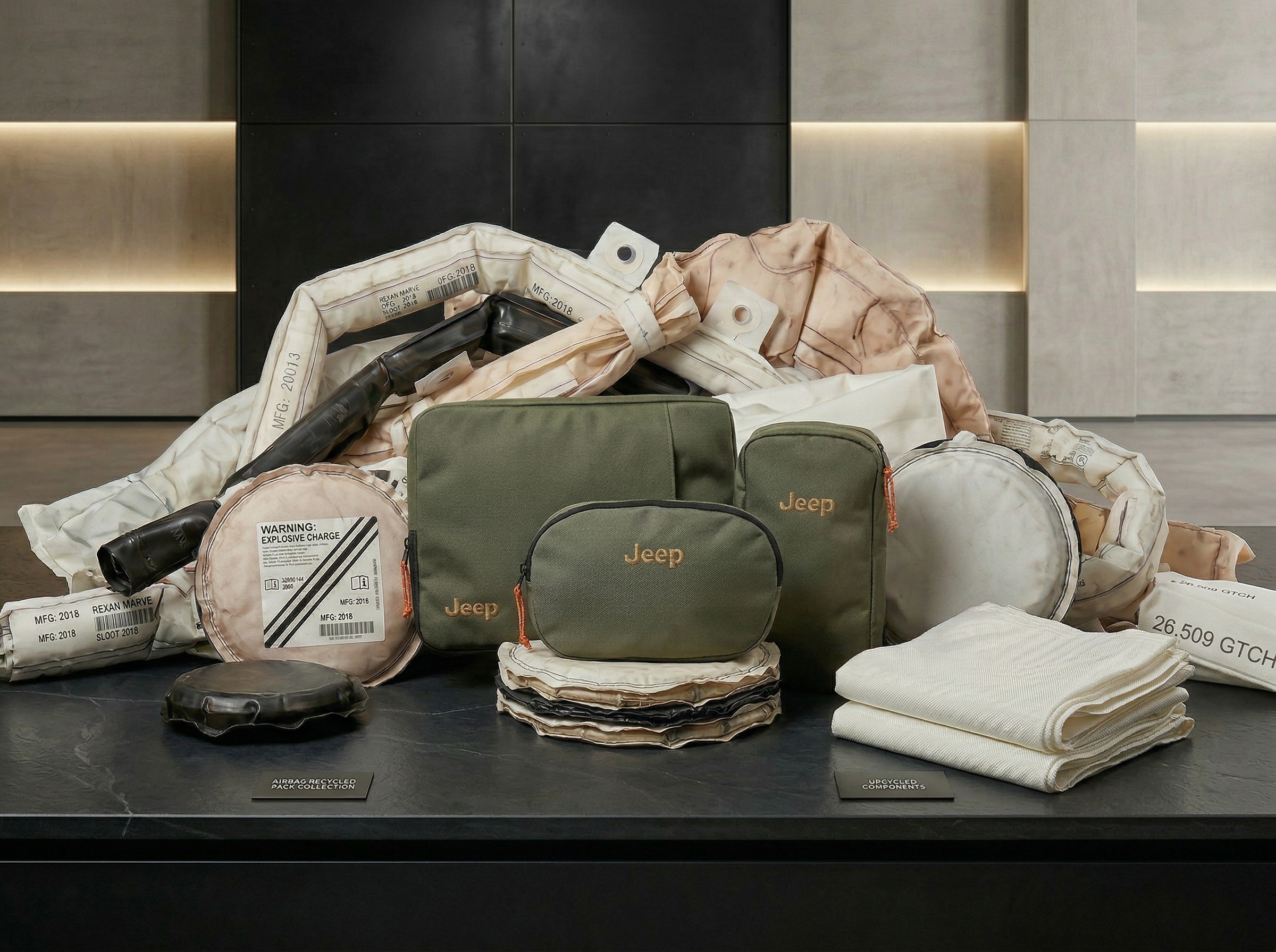 Jeep Airbag Recycled Pack Collection - Productos hechos con airbags reciclados